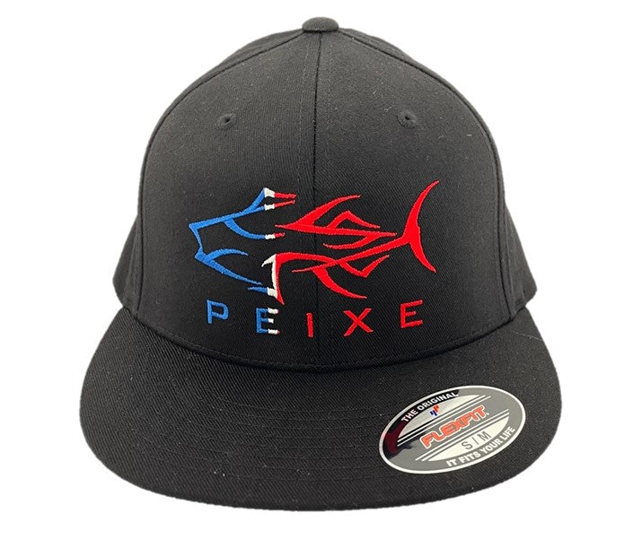 PEIXE CO AMERICAN FLAG BLACK FITTED BASEBALL CAP 629F