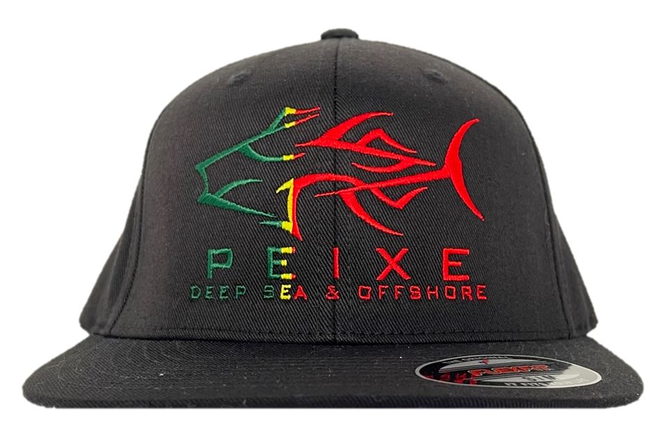 PEIXE CO PORTUGAL FLAG BLACK FITTED BASEBALL CAP 629F